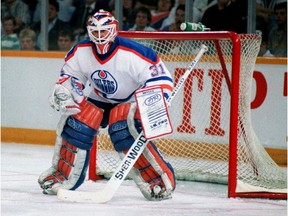Edmonton Oilers goalie Grant Fuhr in an undated photo.