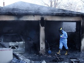 Edmonton firefighters battle early morning blaze in a home located at 7107 and 89 Ave. David Bloom/Postmedia