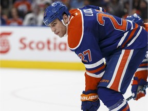 Edmonton Oilers forward Milan Lucic during NHL action in January 2017.