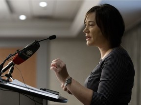Environment Minister Shannon Phillips speaks at the Alberta Energy Efficiency Alliance Conference in Edmonton Tuesday Jan. 17, 2017.