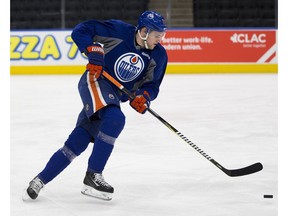 Leon Draisaitl skates during an Edmonton Oilers practice at Rogers Place on Monday, Jan. 30, 2017. (Greg Southam)
