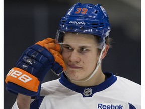 Edmonton Oilers forward Jesse Puljujarvi during an October 2016 practice.