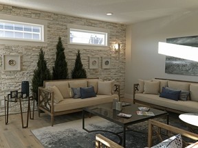 The living room of the 2017 STARS Lottery Edmonton dream home in the Village at Griesbach, one of four grand prize homes across Alberta.