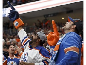 Edmonton fans celebrate at Rogers Place earlier this season. (Ian Kucerak)