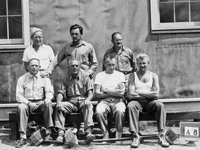 Antonio Rebaudengo (second in the front row) was one of five Alberta Italian-Canadian internees during the Second World War. According to historian Adriana Davies, the threat of internment profoundly shaped the local Italian community for years after, leaving no Italian immigrant societies to ease the way of post-war immigrants. A new Edmonton Heritage Council grant is helping the community showcase this history at their cultural centre.