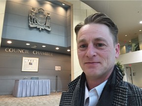 Bruce Fafard, president of the Edmonton and District Labour Council, spoke to council Tuesday about the proposed transfer of drainage to Epcor.
