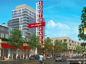 View of the proposed Southpark on Whyte project looking west on Whyte Avenue.