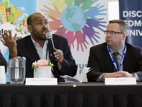 Edmonton Police Service Deputy Chief Brian Simpson takes part in the second annual Social Justice Forum at Concordia University in Edmonton on Saturday, Feb. 11, 2017.