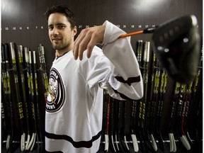 Shawn Proulx is as familiar with a golf club as he is with a hockey stick, as he is capping his final season in the Downtown Community Arena with the MacEwan University Griffins. (David Bloom)
