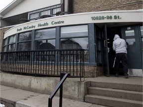 The Boyle McCauley Health Centre, 10628 96 St., is one of four proposed locations for a safe injection site, in Edmonton Wednesday, Feb. 22, 2017.