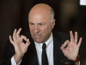 Conservative leadership candidate Kevin O'leary takes part in a luncheon hosted by the Alberta Enterprise Group at the Hotel Macdonald, in Edmonton Tuesday, Feb. 28, 2017.