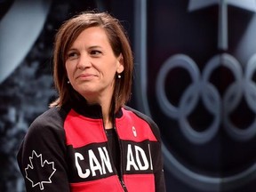 Former speed skater Isabelle Charest is seen during a press conference to announce her new position as the Chef de Mission for Canada&#039;s Olympic team heading to the 2020 Pyeongchang Winter Olympic Games, in Montreal on Monday, February 6, 2017. THE CANADIAN PRESS