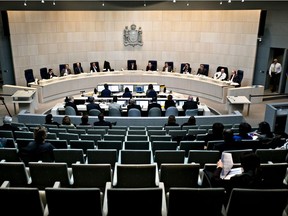 Councillors sit during operating budget discussions in a 2013 file photo.