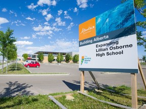 Construction on a new addition to Lillian Osborne High School in Terwillegar, in Edmonton on August 19, 2015.