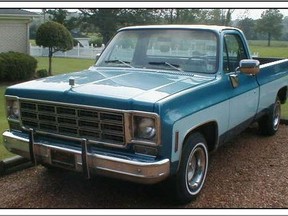 Edmonton police issued an alert for a maroon 1977 Chevy Silverado, similar to this pickup truck, after it was stolen with a passenger inside from outside the Second Cup in Meadowlark Mall near 159 Street and 87 Avenue in Edmonton, Alta. on Tuesday, Feb. 28, 2017.