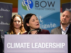 Environment and Parks Minister Shannon Phillips, who is also the minister responsible for the climate change office, announces in Calgary on Feb. 6, 2017 a new grant program to build Albertan's awareness about climate change and how to make a difference.