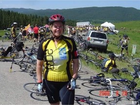 Lisa MacKenzie poses for a picture during her first Enbridge Ride to Conquer Cancer in 2009. MacKenzie has participated in every subsequent Ride to Conquer Cancer in honour of her mother, who died from her cancer in 2003. MacKenzie is hoping to raise $15,000 for the Alberta Cancer Foundation in the 2017 Enbridge Ride to Conquer Cancer.