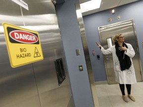 Alberta's new chief medical examiner, Dr. Elizabeth Brooks-Lim, in the toxicology lab at the Medical Examiner's Office.