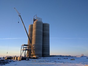 GrainsConnect Canada's high-throughput grain terminal under construction in Maymont, Sask., 90 kilometres northwest of Saskatoon.