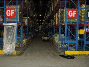 A police photograph taken of the interior of a west Edmonton Loblaw warehouse that was the scene of a double-fatal stabbing on Feb. 28, 2014.