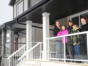 Sterling Homes design manager Kelly Williams, centre, with husband Tim, and children, from left, Amy, Thomas and Emily in Langdale in Windermere.