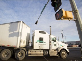 Traffic crosses Yellowhead Trail at 149 Street in Edmonton. City council is set to vote on borrowing $510 million to turn the road into a freeway Tuesday, Feb. 21.