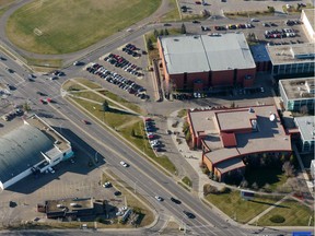 Aerial photo of Northern Alberta Institute of Technology (NAIT) at 11762-106 St., in Edmonton, Alberta.