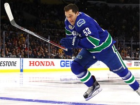 Vancouver Canucks forward Bo Horvat during the NHL All-Star Game skills competition on Jan. 28, 2017, in Los Angeles.