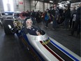 Canadian Motorsports Hall of Famer Terry Capp sits at the wheel of the iconic 1975 top fuel dragster known as Wheeler Dealer at the World of Wheels Edmonton event on Saturday March 4, 2017 in Edmonton.  Capp was the former owner and operator of the vehicle and is handing over the keys on behalf of the current owner, Brian Friesen of Winnipeg, to the Alberta government to place in the collection at the Reynolds-Alberta Museum.