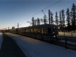 Commuters head home on the Capital Line LRT in this file photo. Some city councillors are pushing to get the LRT built in one shot all the way to the city's south boundary.