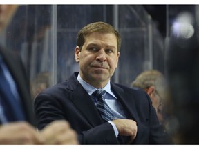 Doug Weight of the New York Islanders handles his first game as interim head coach against the Dallas Stars at the Barclays Center on Jan. 19, 2017, in the Brooklyn borough of New York City. (Getty Images)