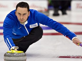 David Murdoch, of Scotland, during Team World's practice for the Continental Cup at Servus Place in St.Albert, Alta., on Wednesday, January 12 2011.