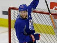 Edmonton Oiler Leon Draisaitl at team practice in Edmonton on Monday March 27, 2017.