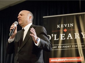 Federal Conservative leadership candidate Kevin O'Leary speaks during an Alberta Prosperity Fund luncheon at the Metropolitan Conference Centre in Calgary, Alta., on Thursday, March 9, 2017. The Conservative Party of Canada will elect its new leader on May 27.