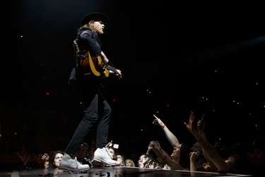 Guitarist and lead vocalist Wesley Schultz of The Lumineers performs at Rogers Place in Edmonton on Friday, March 31, 2017. Ian Kucerak / Postmedia