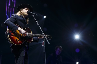 Guitarist and lead vocalist Wesley Schultz of The Lumineers performs at Rogers Place in Edmonton on Friday, March 31, 2017. Ian Kucerak / Postmedia