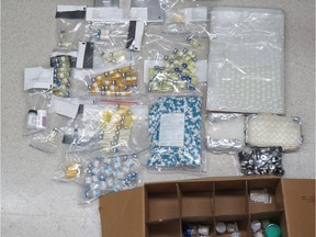 Police seized a package on March 27, 2017, that contained 420 grams of an anabolic steroid substance, a mini steroid lab, pill press, digital scales, a small quantity of unknown pills and about 56 grams of an unknown white powder.