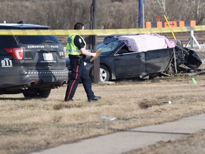 One man was killed in a three-car collision on 66 Street north of Yellowhead Trail on Sunday, March 26, 2017.  The city is seeing fatality and serious injuries at problem areas drop by 20 per cent, according to a report presented to a council committee meeting Friday morning.