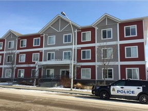 Police were still on scene Wednesday investigating a suspicious death in Edmonton's west end at 153 Street and 101 Avenue.