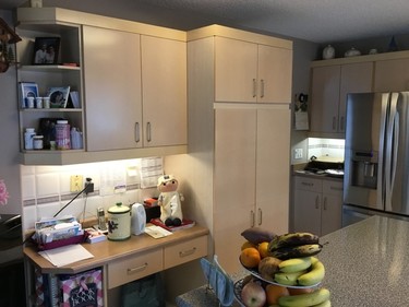 Before: The old cabinets looked dated and didn’t maximize storage space.