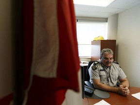 RCMP Sgt. Jack Poitras speaks about firearm thefts at K Division Headquarters in Edmonton on Thursday, March 2, 2017.