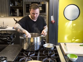 Chef David Leeder, part of the Culinary Lab series hosted by Edmonton Economic Development, makes a Rabbit Civet.