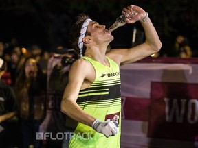 Lewis Kent takes part in the 2015 FloTrack Beer Mile World Championships in Austin, Tex.