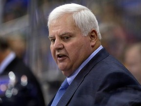 Head coach Ken Hitchcock of the St. Louis Blues in October 2016.