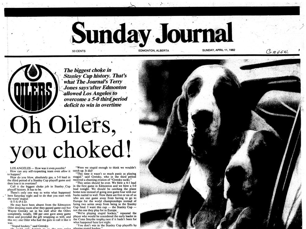 1982 (Oct.29) Hockey Program, Los Angeles Kings @ Edmonton Oilers, Dave  Lewis~VG