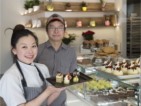 A new bakery and lunch spot has opened on 124 Street called Chocorrant. Pastry chef Kai Wong and her brother, David Wong, work in the cafe on April 20,  2017.