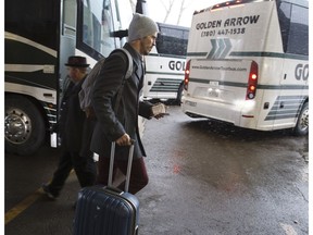 Edmonton Eskimos wide receiver Nate Coehoorn, pictured at Commonwealth Stadium getting on a team bus leaving for Calgary ahead of the CFL West final on Nov. 22, 2014, announced his retirement from the league Sunday. (Ian Kucerak)