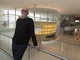 Executive director of the Royal Alberta Museum Chris Robinson pictured above the entrance to the museum on Friday April 21, 2017.