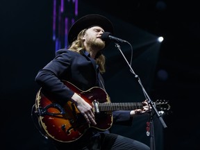 Guitarist and lead vocalist Wesley Schultz of The Lumineers performs at Rogers Place in Edmonton on Friday, March 31, 2017.
