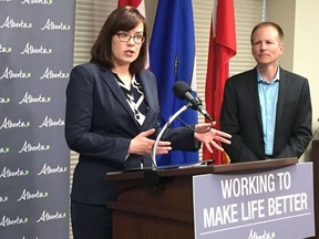 Justice Minister Kathleen Ganley speaks about new measures taking effect May 1 that will eliminate the use of warrants to enforce minor bylaw infractions.